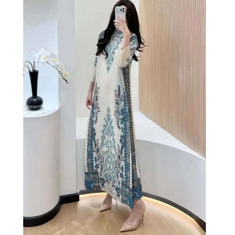 YUDX Abaya plissettato - Polsino ondulato verde oliva, abito da donna modesto mediorientale 2025 Nuovo arrivo - Burqa da indossare quotidiano