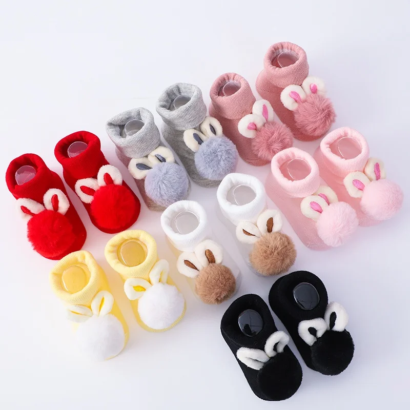 Fashionable Cute Skin-friendly Baby Non-skid Socks Boys Girls Toddler Socks Baby Cute Cotton Socks With Headband