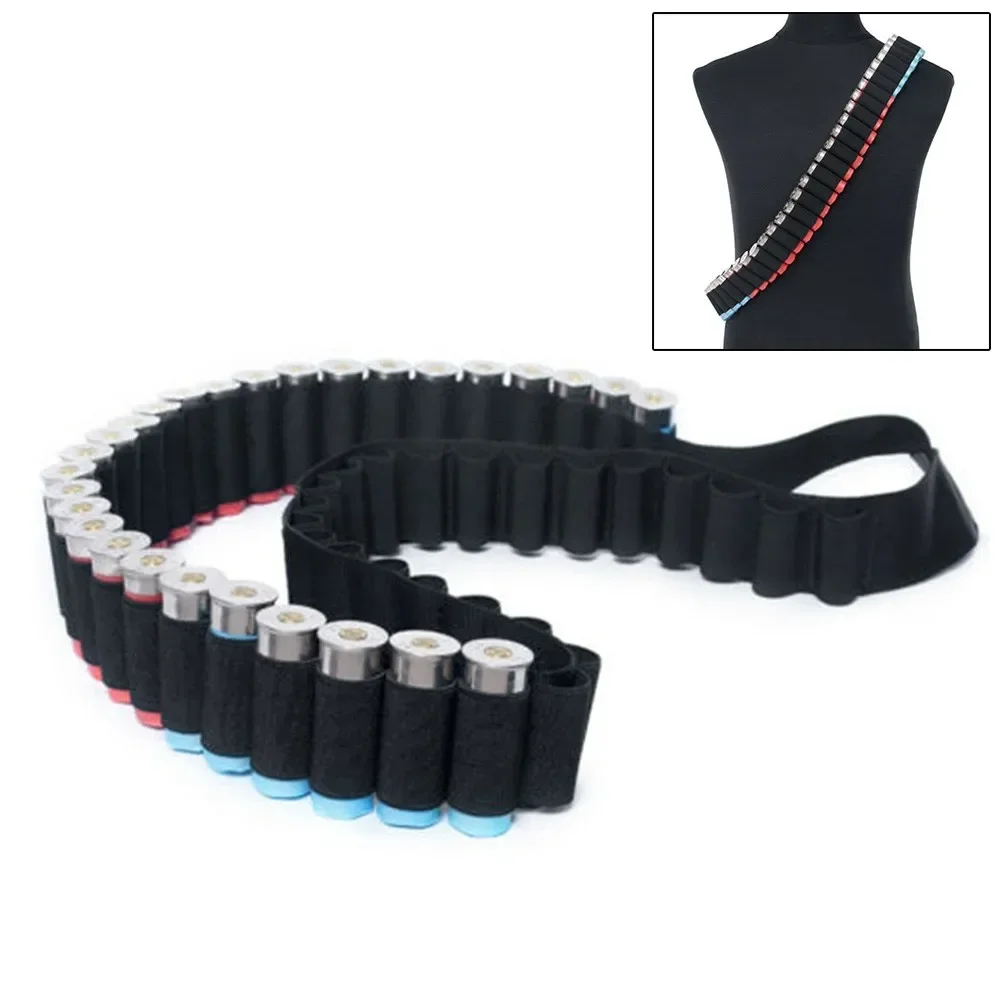 Cinturón Bandolier de 50 rondas para caza, Cartucho de calibre 12, 20, cinturón de bolsa de bala, soporte de munición para pistola Airsoft, cinturón de carcasa, accesorios de caza