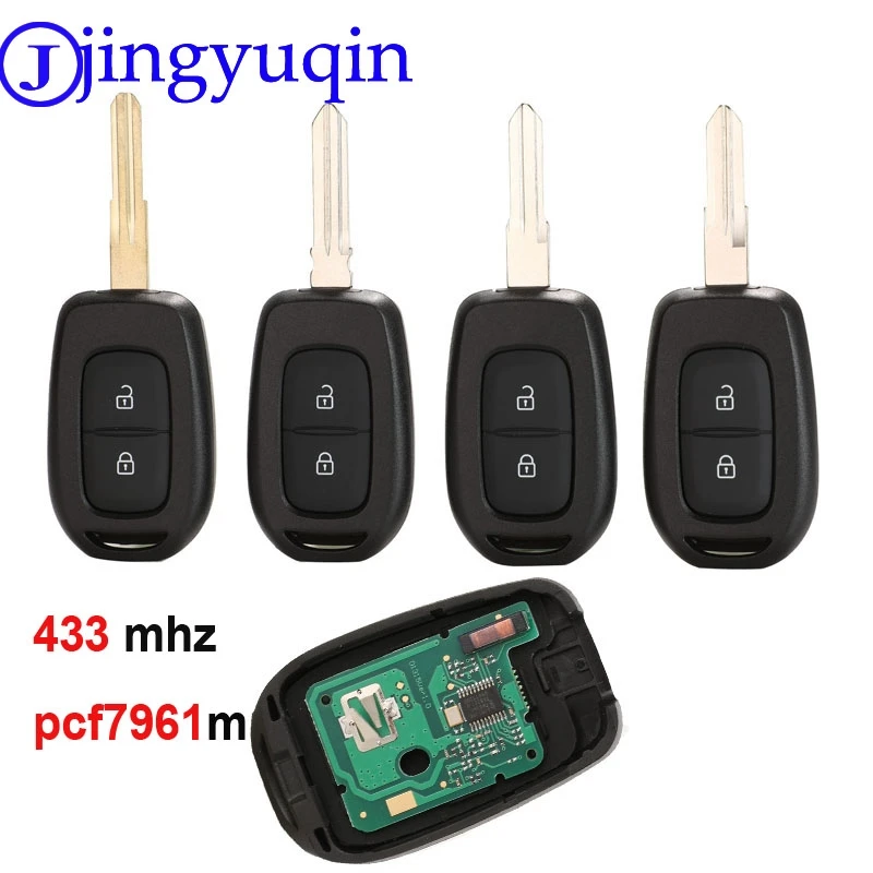 

jingyuqin Remote Car Key 433MHz For Renault Sandero Dacia Logan Lodgy Dokker Duster With Chip PCF7961M HITAG AES Blade