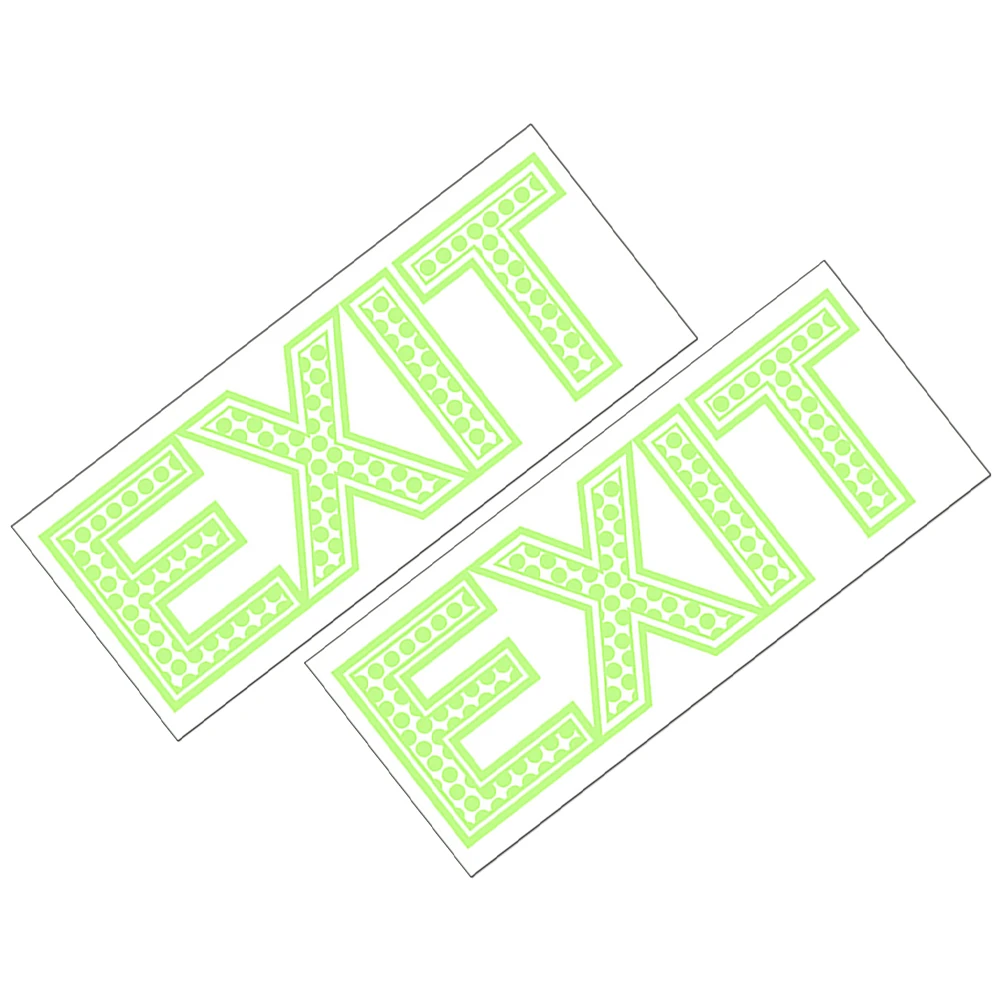 

2 Sheets Exit Photoluminescent Stickers Glow In Dark Direction Indicator Guide Signs For Mall Emergency Way