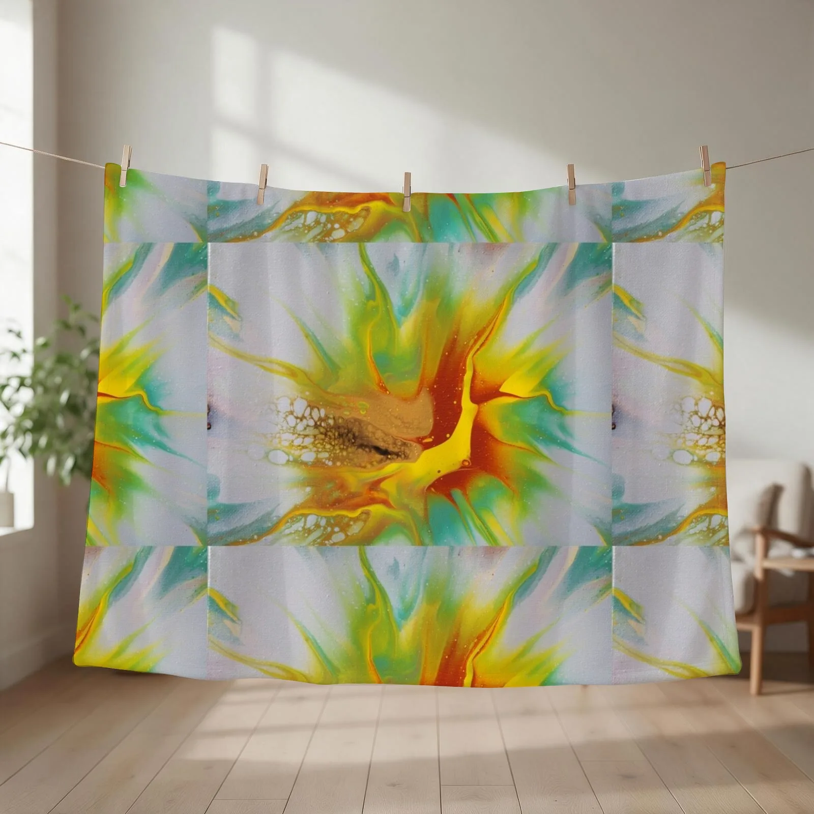 Morning Glory Throw Blanket couch cozy soft plush fuzzy picnic outdoor blanket