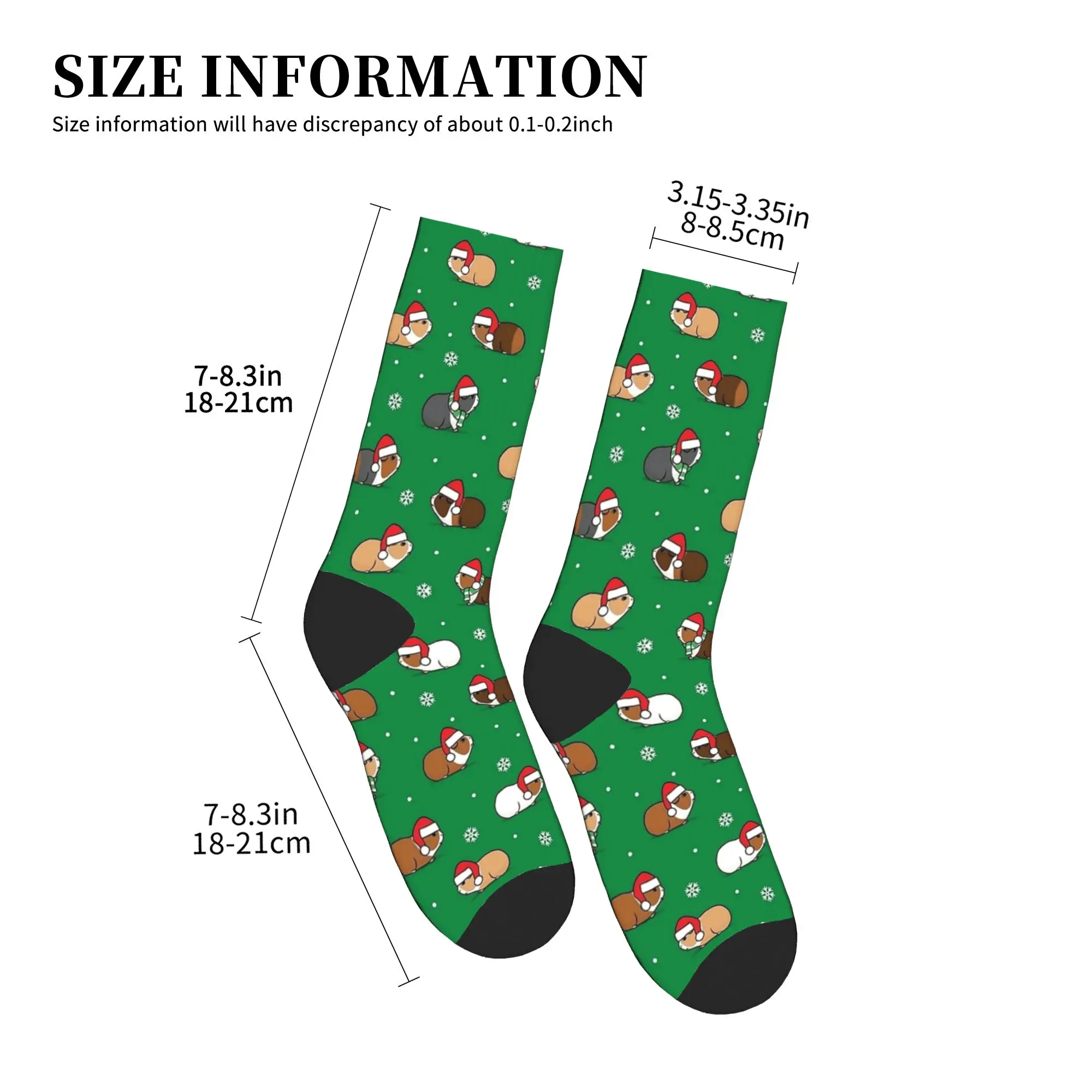 Weihnachten Meerschweinchen grüne Socken Gothic Strümpfe Unisex Männer mittlere weiche Skateboard Socken Herbst Design rutschfeste Socken