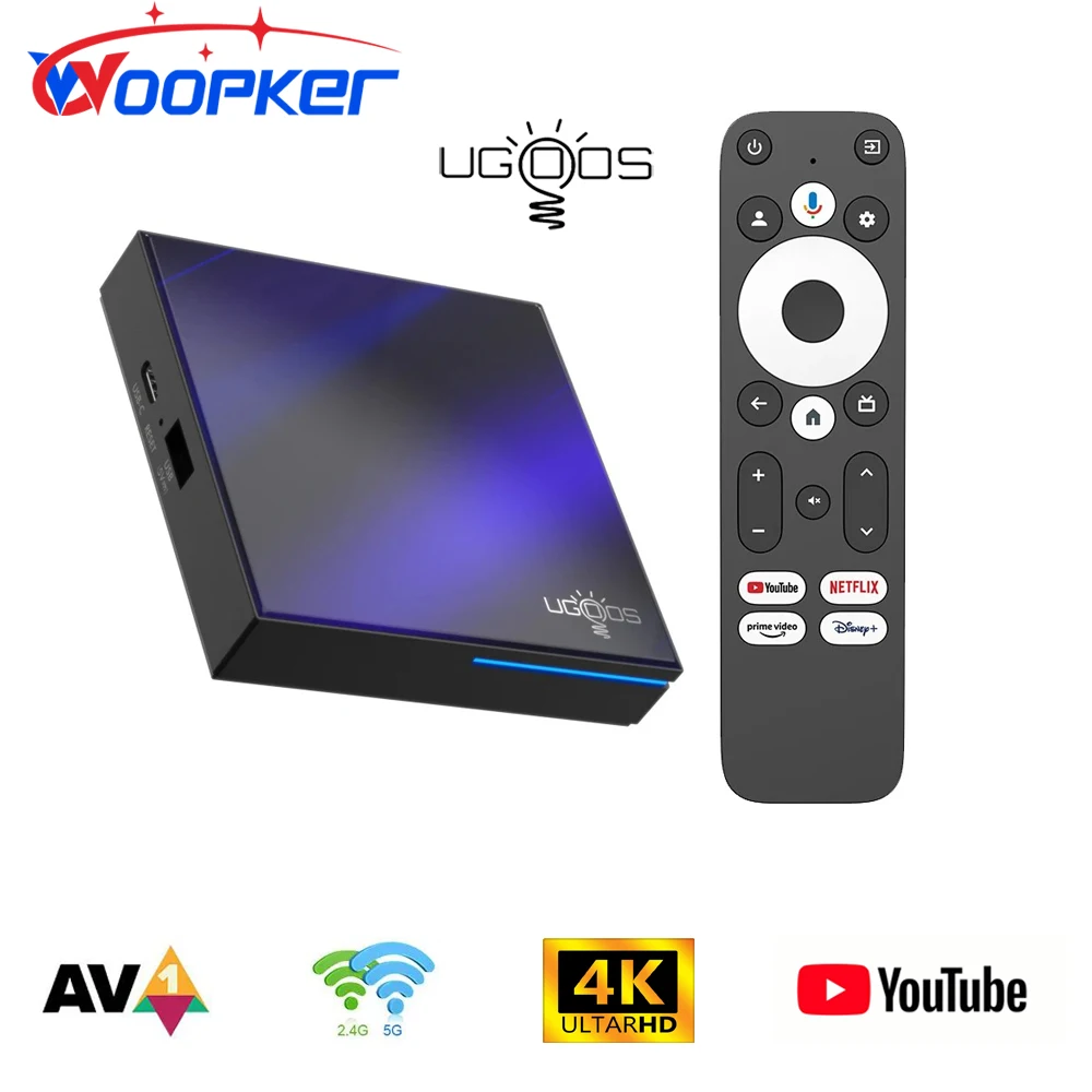 Ugoos SK2 decodificador 4K certificado por Google ARM Cortex-A55 Realtek RTD1325 Wifi6 BT5.2 Android 12,0 4GB 32GB Smart TV Box 2025