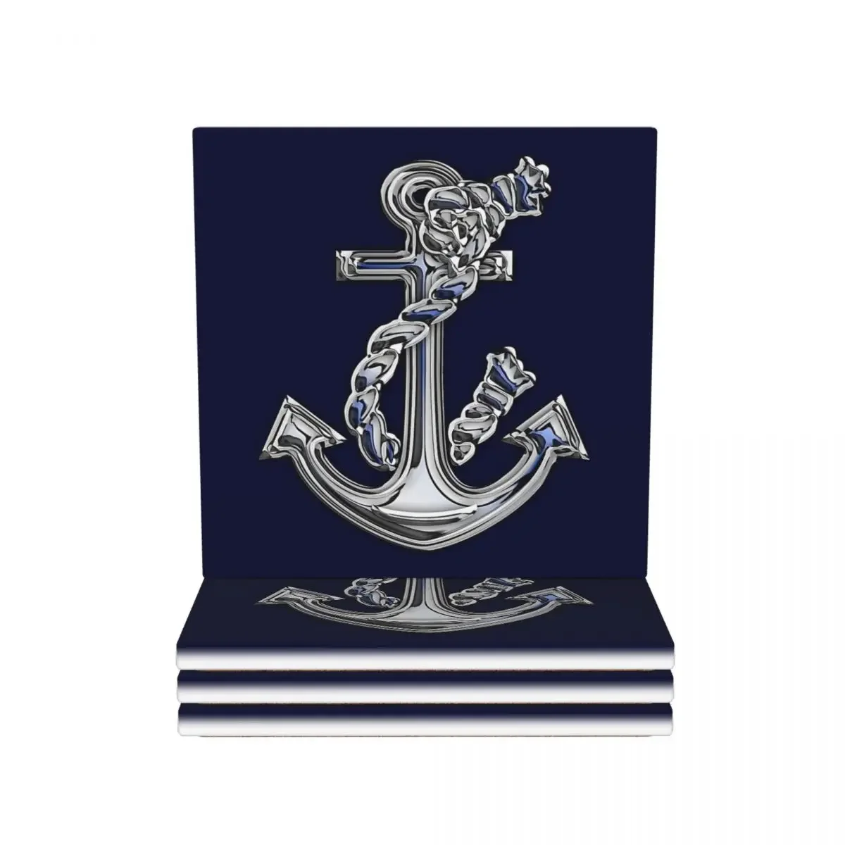 Chrome Style Nautical Rope Anchor Applique Coasters Ceramics Baking Mat Table Decoration For Kitchen Table Placemats Coffee Mat