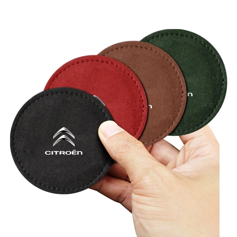 1pcs Car Cup Holder Pad PU Leather Slot Non-slip Coaster Mat For Citroen C1 C3 C4 Grand Picasso C4L C5 C6 C8 VTS Aircross