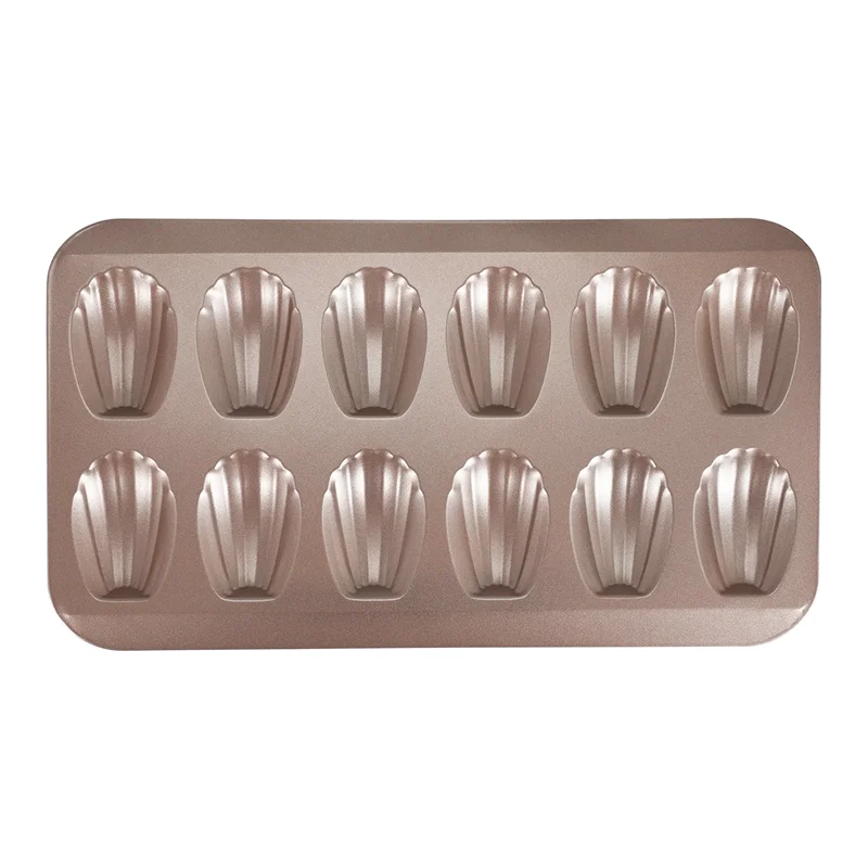 AT59 12Cup Shell Shaped Nonstick Madeleine Pan Carbon Steel Mold Baking Mould Tools