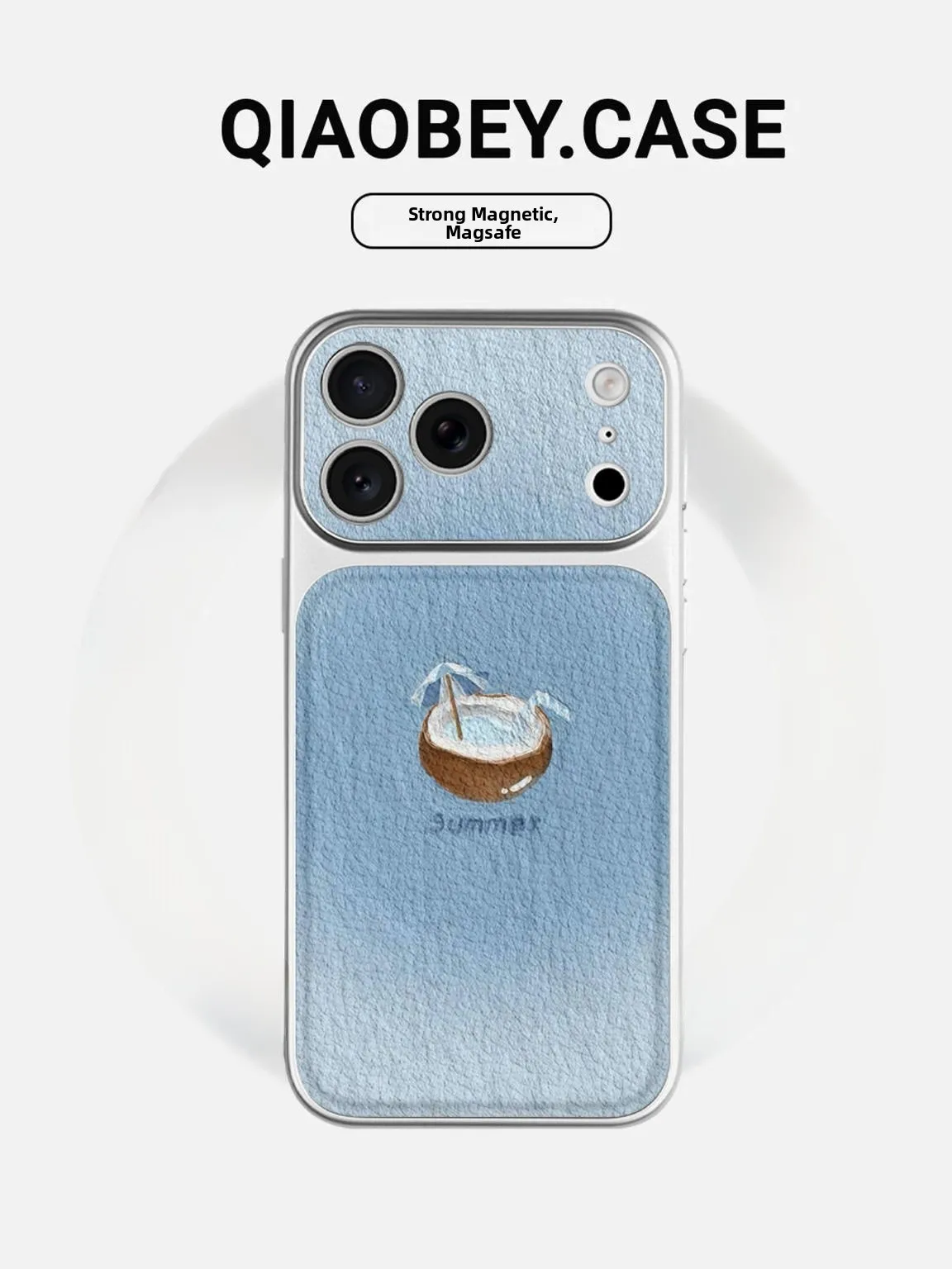 

Blue Bottom Coconut iPhone 17 Case Full Lens Protection Cute Cartoon Design Protective Cover for Women Eco-Friendly TPU