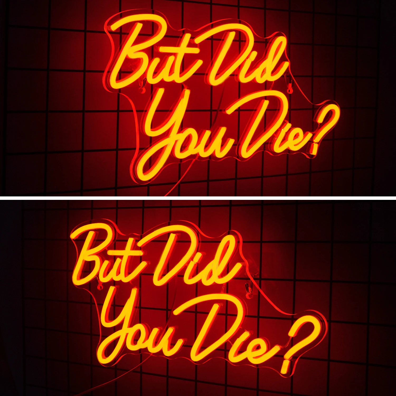 But Did You Die Neon Signs Red White Pink LED Night Light Hanging Personality Home Room Decor Nice Atmosphere Decorative Lamps