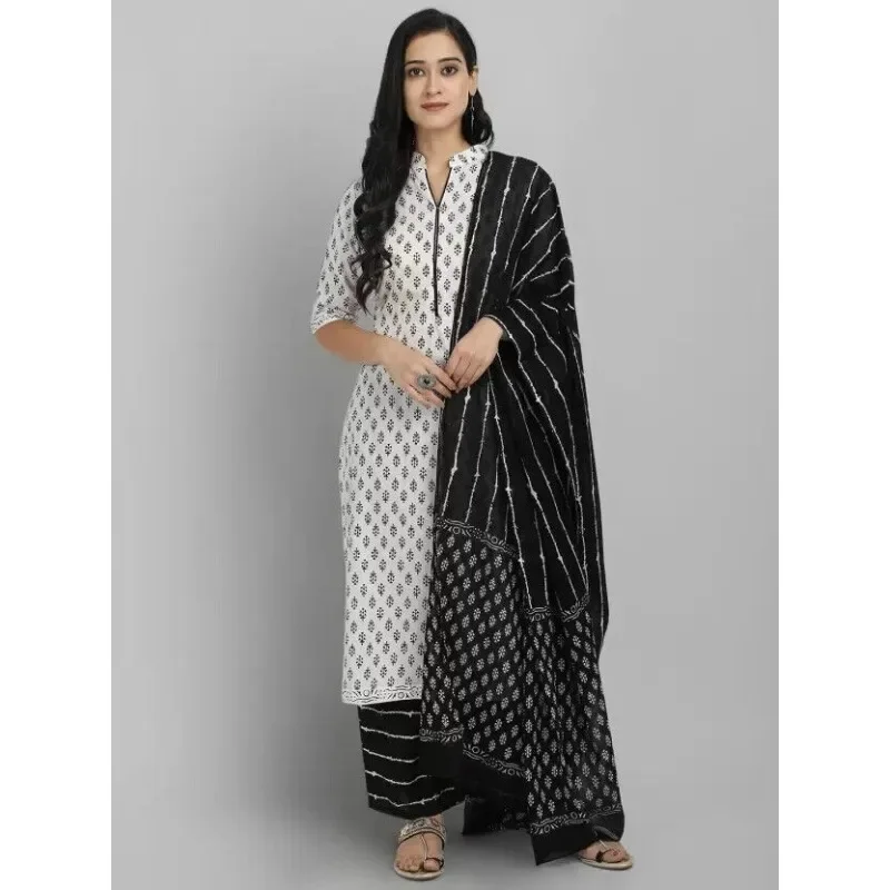 

Ethnic Kurta Palazzo Set Indian Women's Kurti Set Dress