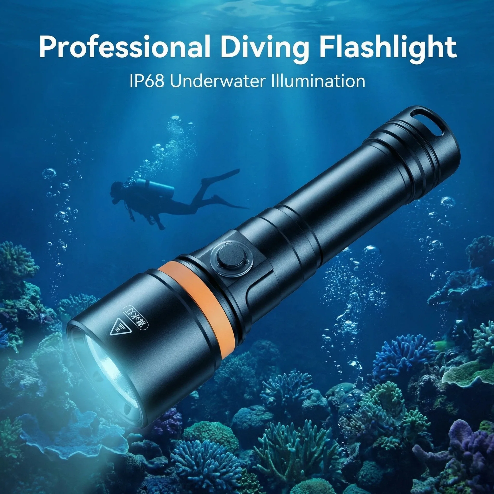 プロ仕様ダイビング懐中電灯-水陸両用-ip68防水-水中照明-長時間バッテリー駆動-トーチ-アウトドアダイビング探検用