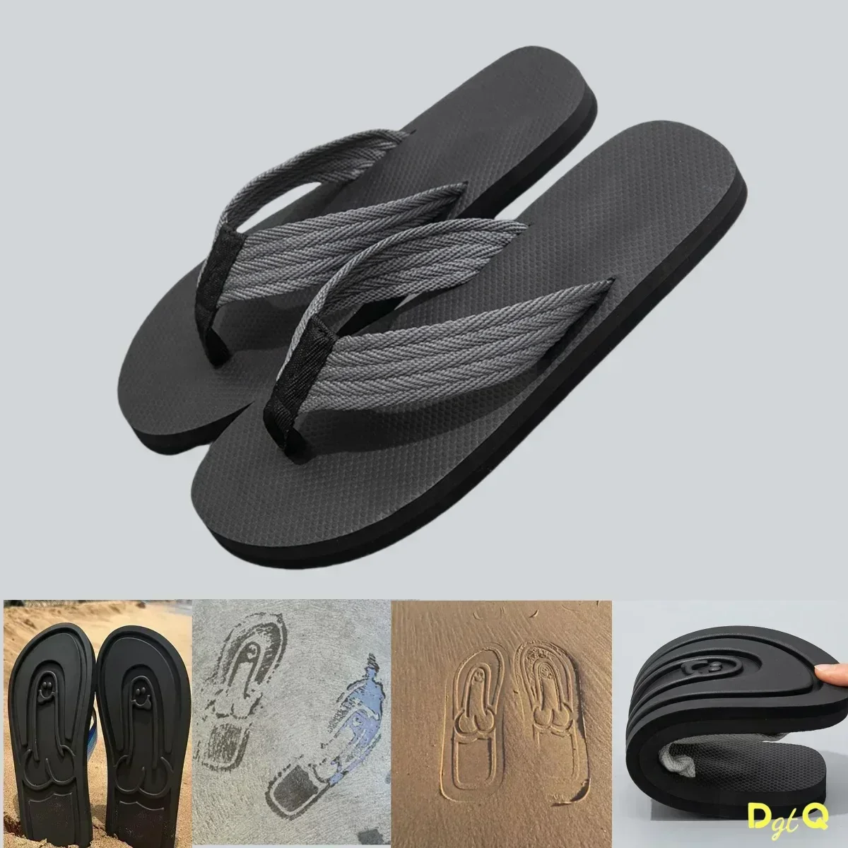 2025 New Hidden Penis Flops Spread Hap-Penis Quick- Dry Flip Flops Parody Penis Slippers Beach Summer Comfort Non Slip Sandal