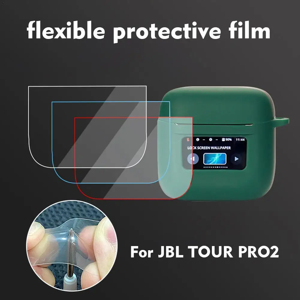 For TOUR PRO 2 Earphone Protective Case Bluetooth Earphones Intelligent LCD Screen Protective Film TPU Hydrogel Film