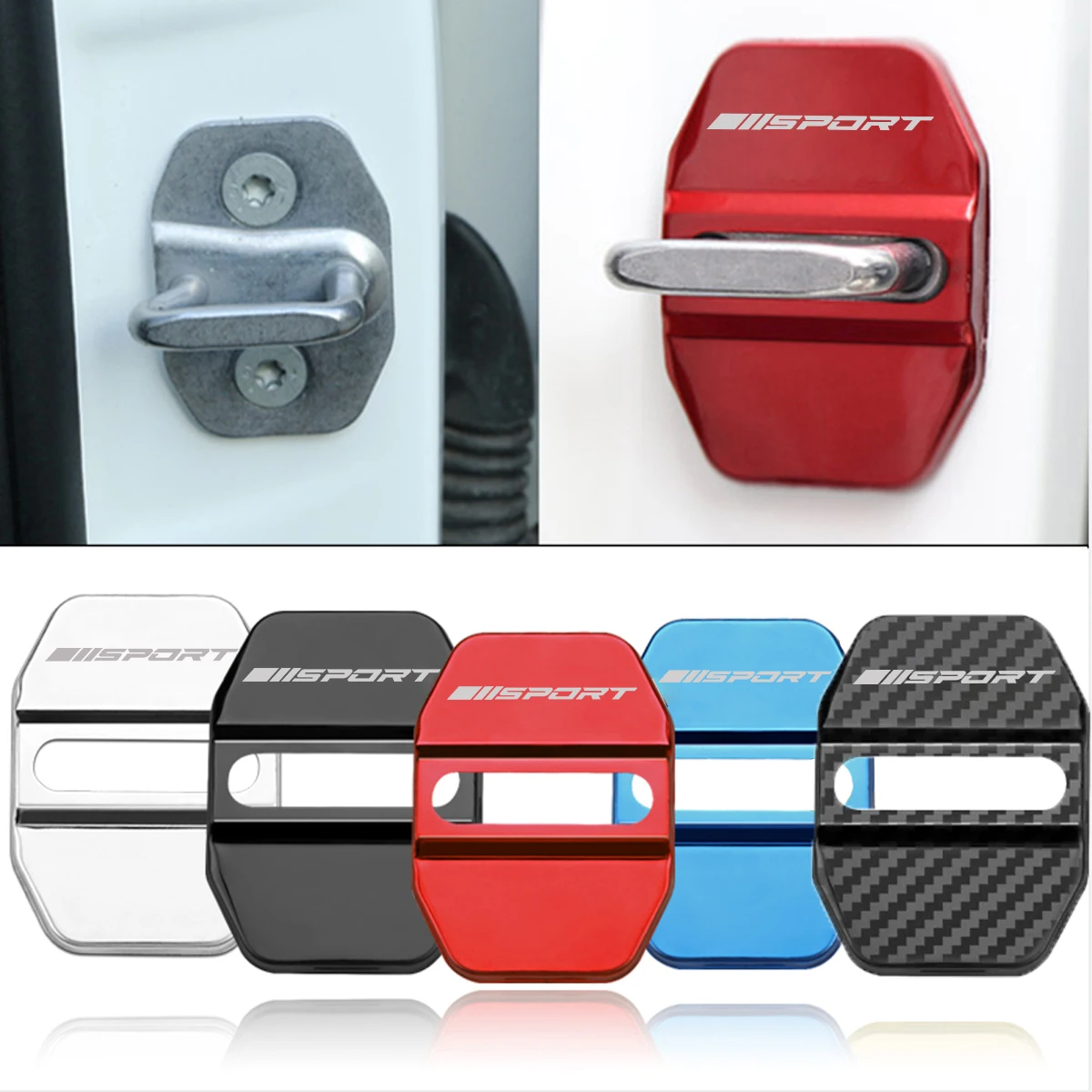 

4pcs Stainless Steel Car Styling Door Lock Cover Emblems Protective Case For Dodge Ram 1500 2500 3500 Auto Accessories