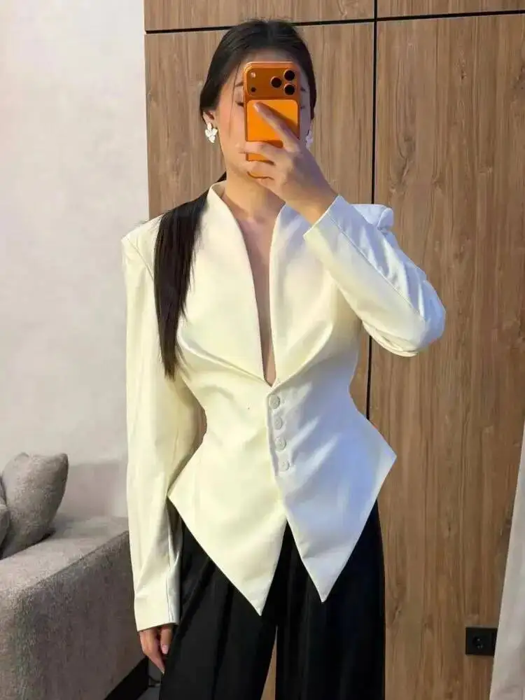 

Женская куртка BJTZ 2026 весна: однотонная, приталенная, универсальная, с утонченным силуэтом, для повседневной носки и офиса, элегантная верхняя одежда