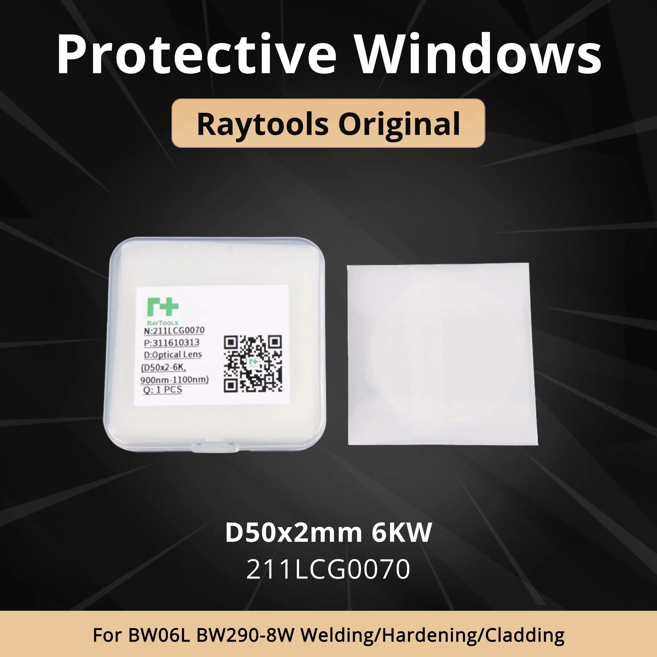 10Pcs/lot Raytools Original Protective Windows 50X2mm 6KW 211LCG0070 Optical Lens For BW06L BW290-8W Welding/Hardening/Cladding