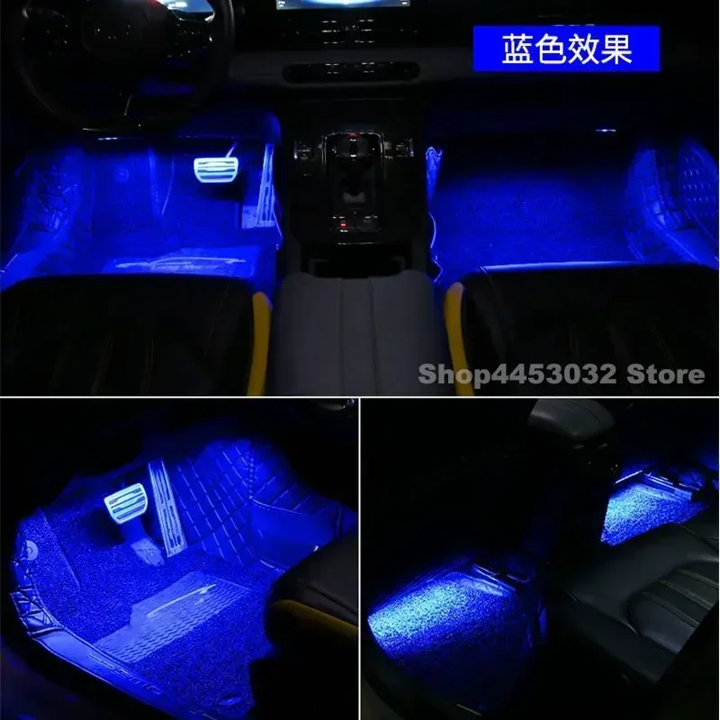 USB Interior Lights For Chevrolet Avalanche 1500 Colorado Camaro Cruze Cobalt Led Foot Ambient Light Interieurs Voiture Blue