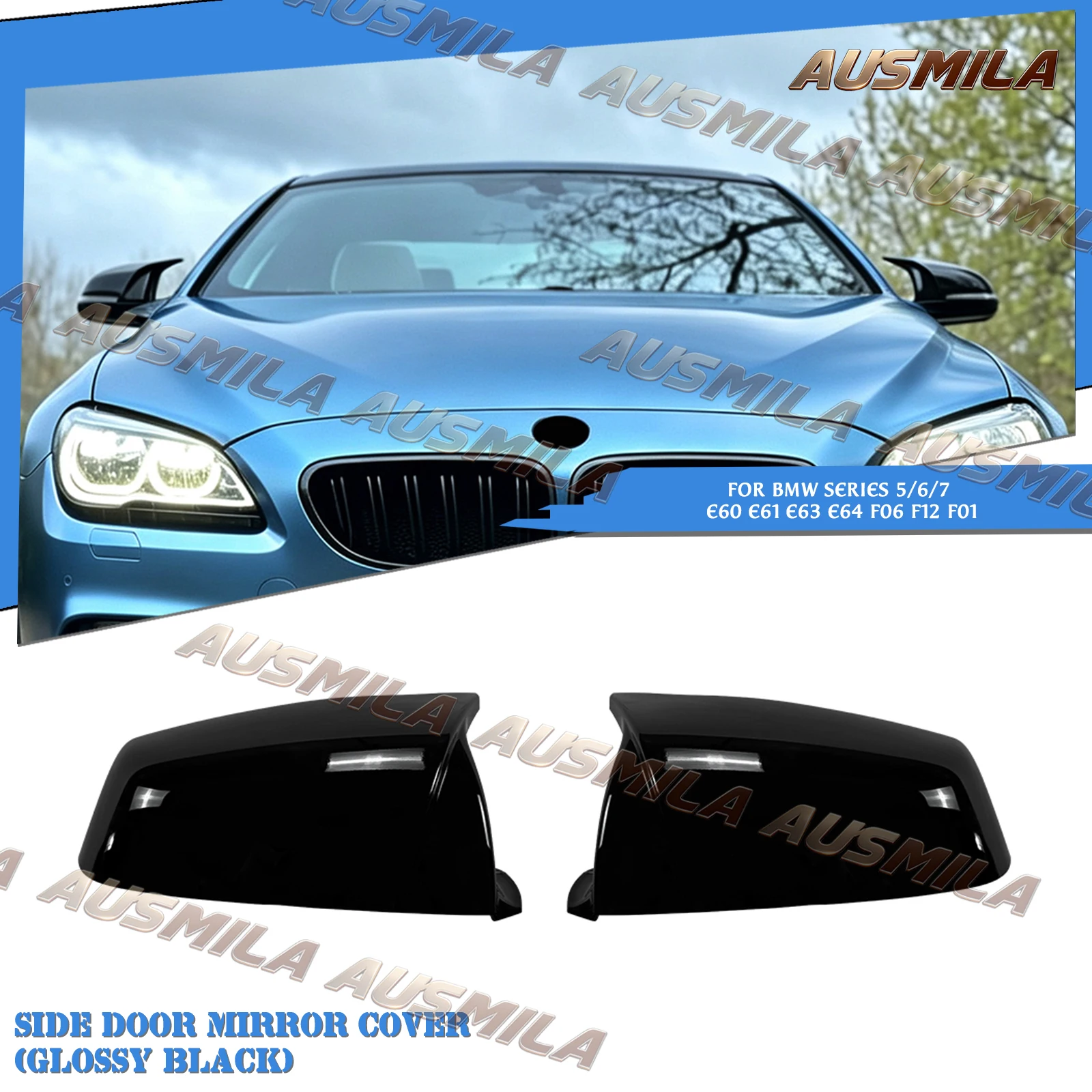 Car Rear View Mirror Cover Side Door Rearview Shell Clip On For BMW 5 Series E60 E61 6 Series E63 E64 F06 F12 7 Series F01 F02