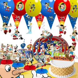 The Adventures of Pinocchio Happy Birthday theme favor party supplies Party Paper  Plate Straw Gift Bag Banner Flag Baby Shower