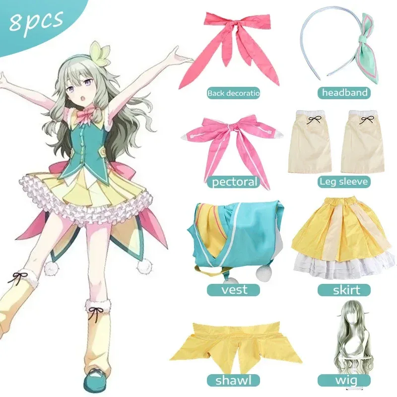 

Kusanagi Nene Cosplay Costume Women Cute Costume Idol Nene Dress Headwear For Comic With