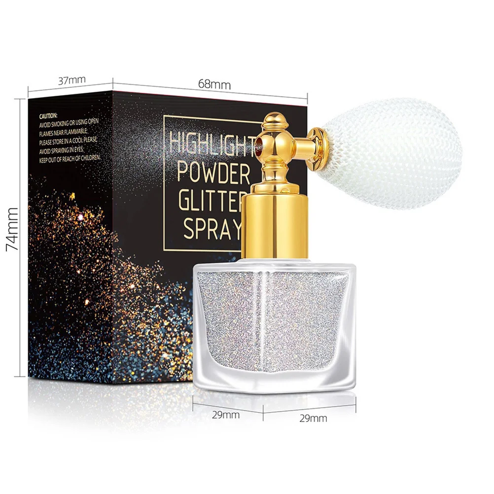 Body Glitter Poeder Spray 90Ml Multi Gebruik Glanzend voor Huid Haar Markeerstift Prom Bruiloft Carnaval Vrouwen Festival