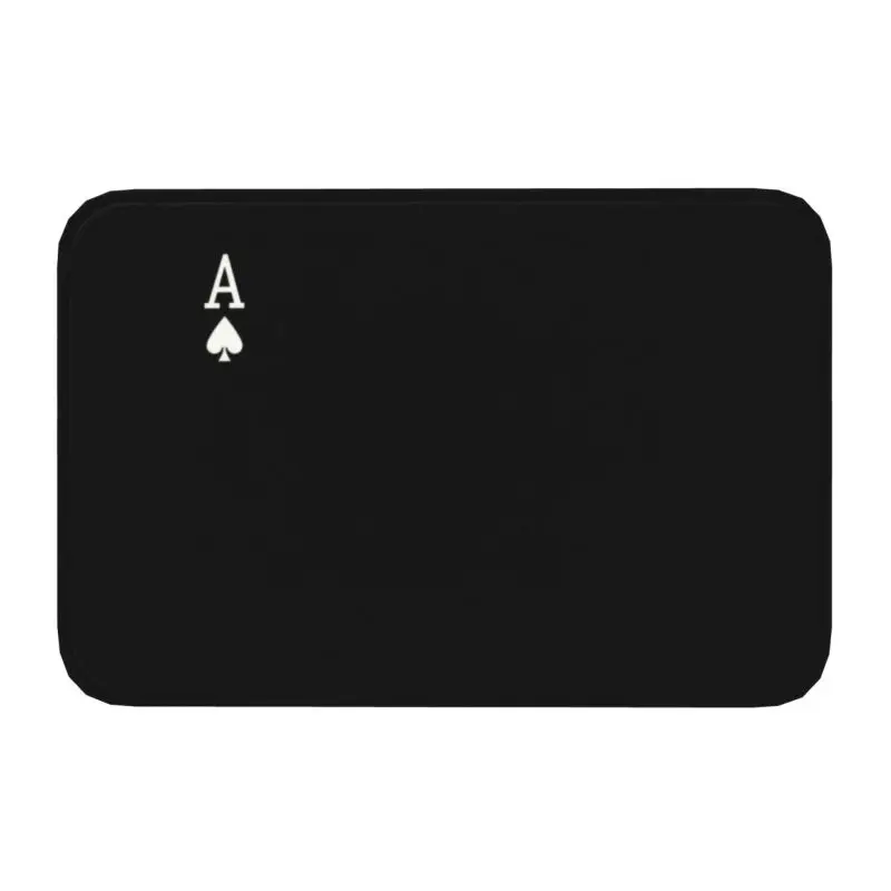 Custom Ace Of Spades Poker Doormat Mat Anti-Slip Card Game Players Kitchen Bath Toilet Rug Carpet 40*60cm