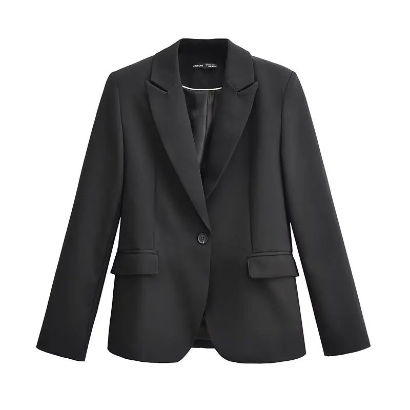 Bla Basic Allentato su misura Jaet Faion da donna Estate New Sle Pura fibra di poliestere Lungo Sve Cappotto da abito Pendolarismo Sle