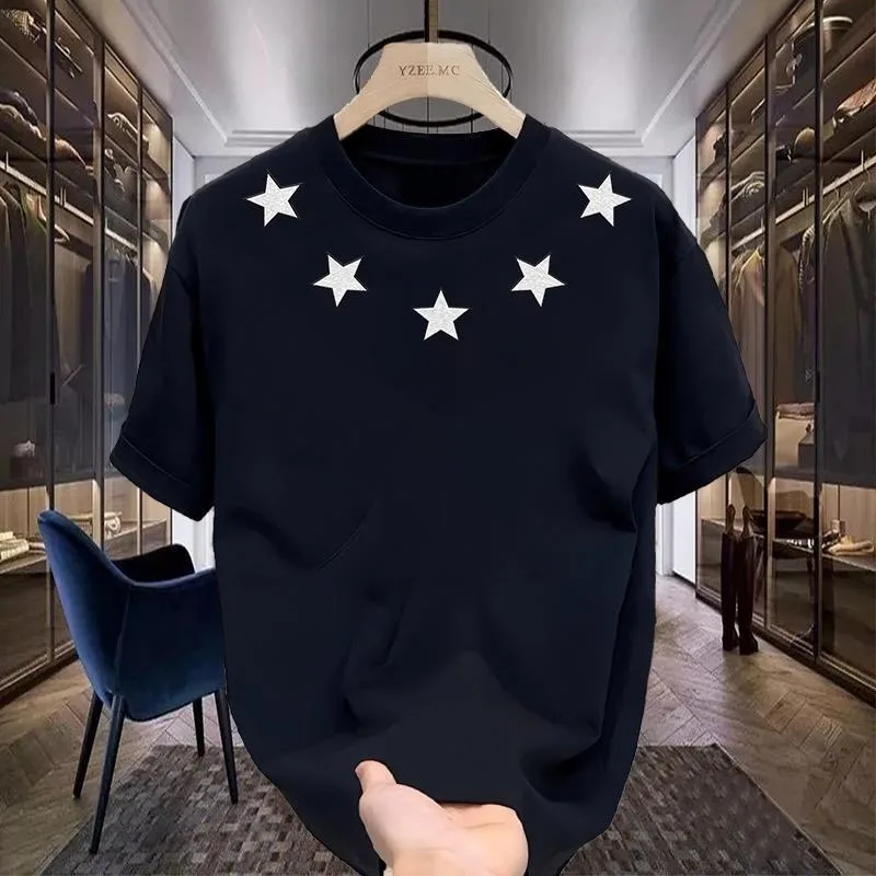 

Летняя футболка Бестселлер модных и трендовых брендов: американская повседневная футболка с принтом для мужчин с короткими рукавами Лето