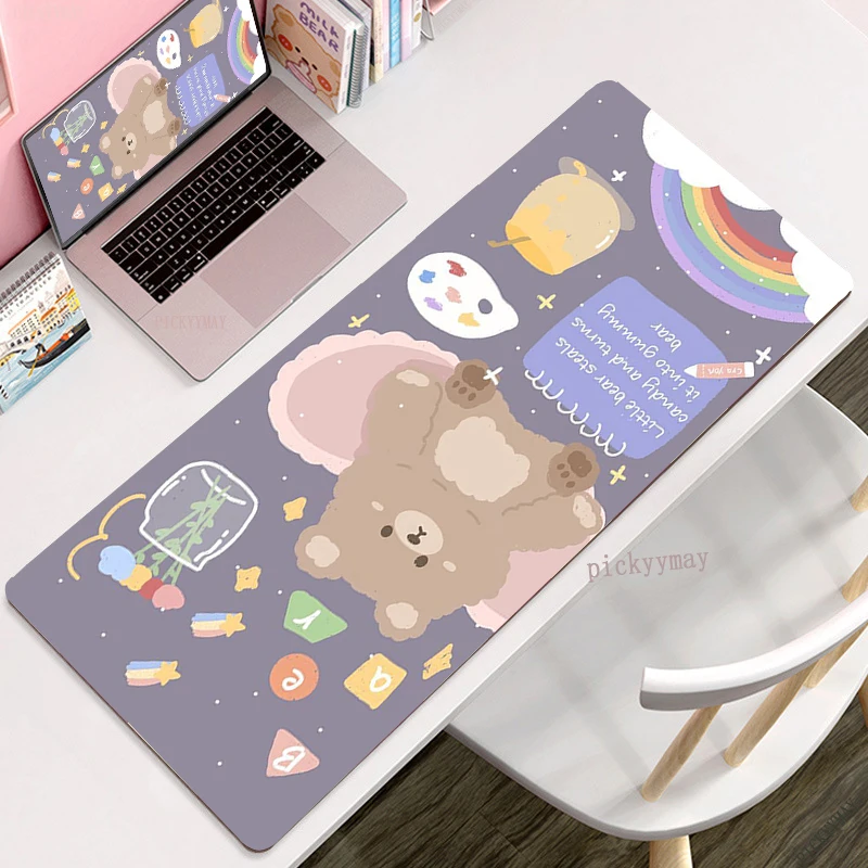 

Kawaii Mouse Pad Gamer Mousepads Cute Bear Big Gaming Mousepad XXL Mouse Mat Large Keyboard Mat Desk Pad For Computer Laptop