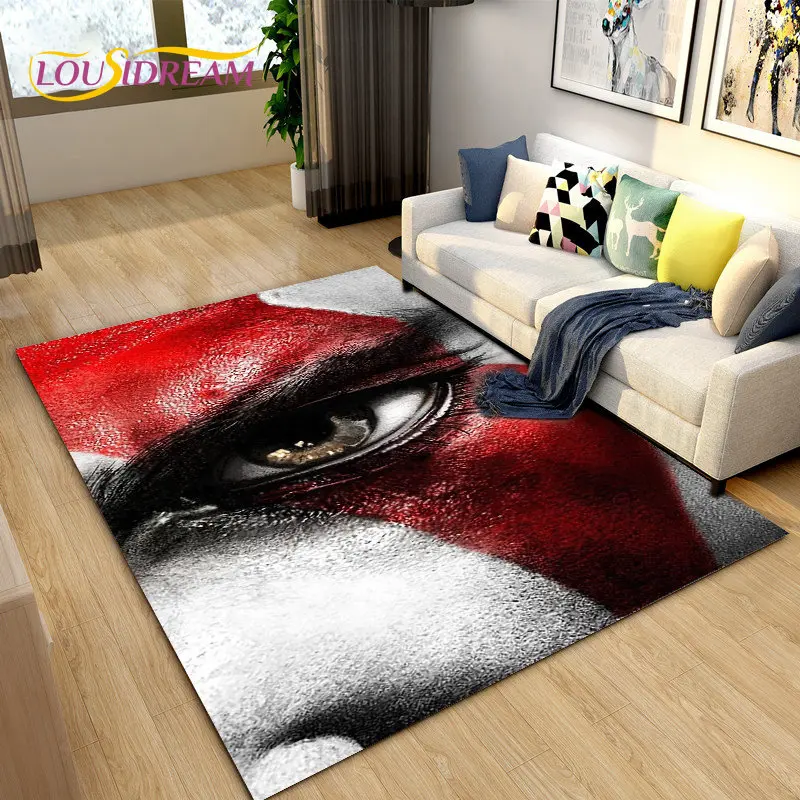 God of War Game Gamer  Area Rug Large,Carpet Rug for Living Room Bedroom Sofa Doormat Decoration,Kids Play  Non-slip Floor Mat