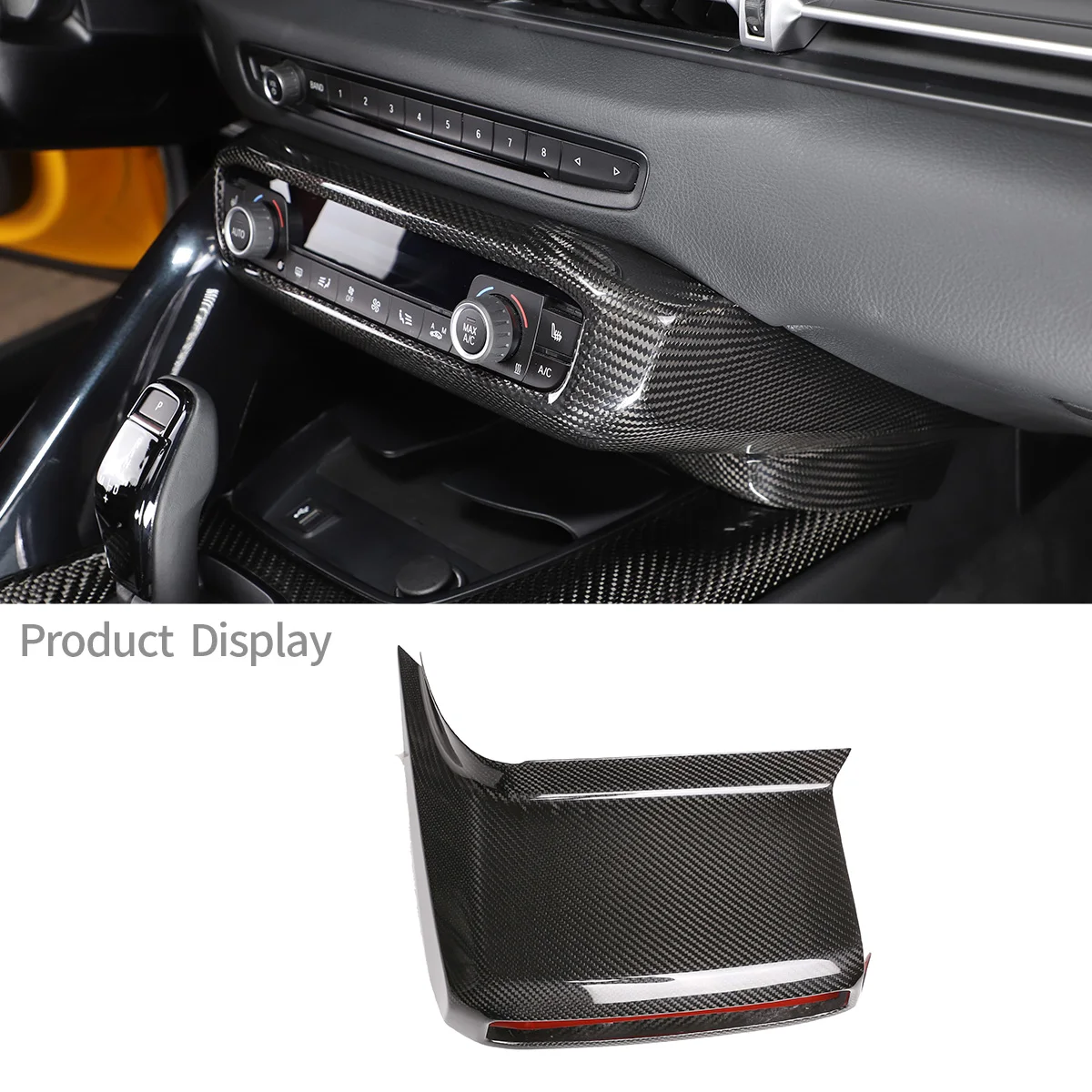 

For Toyota GR Supra A90 2019-2022 Real Carbon Fiber Car Center Console Cover Decorative Panel Sticker Car Interior Accessories