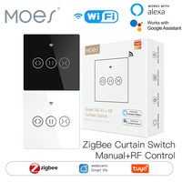 MOES EU Tuya WiFi Zigbee RF433 Smart Touch Curtain Switch Roller Blinds Motor SmartLife App Remote Control For Alexa Google Home