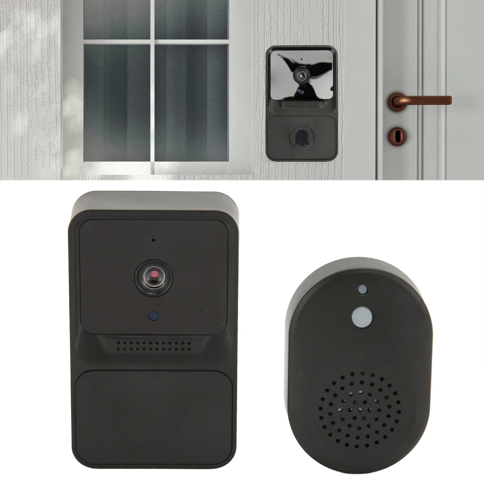 Campainha de vídeo sem fio para casa, monitoramento remoto, câmera noturna, impermeável, Wi-Fi, interfone bidirecional, HD, IP65