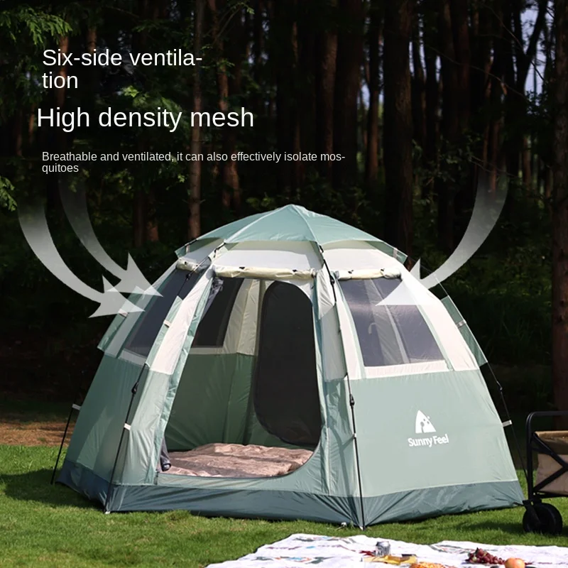 Outdoor Camping Convenient Rain Hexagonal Automatic Park Tent Proof Sunscreen Camping Tent