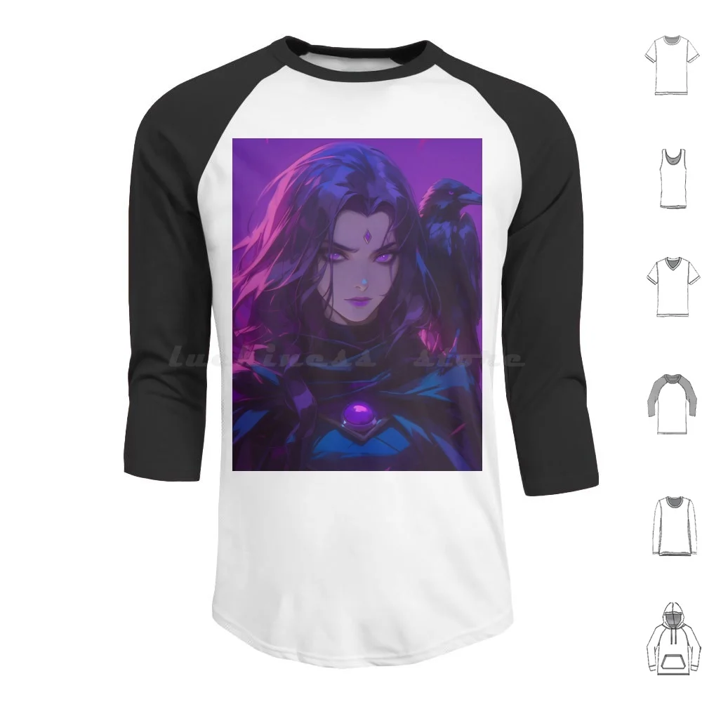 Raven-3 Hoodies Long Sleeve Raven Infinite Aspire Go Titans Aesthetic Synthwave Raven Goth Cartoon Superhero Teen Tt