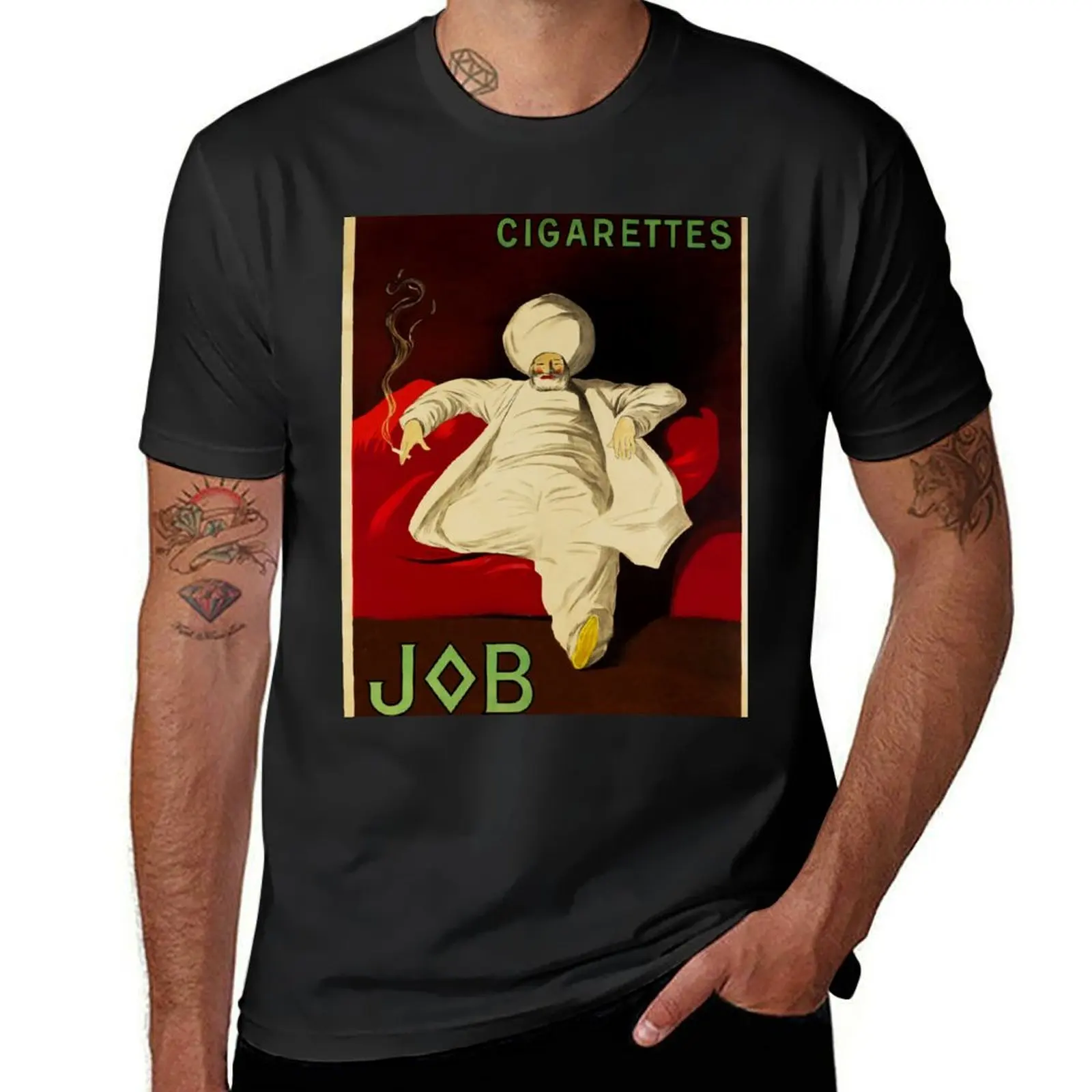 CIGARETTES JOB Rolling Paper 1933 Vintage French Art Deco Poster by Leonetto Cappiello T-Shirt blanks Blouse clothes for men