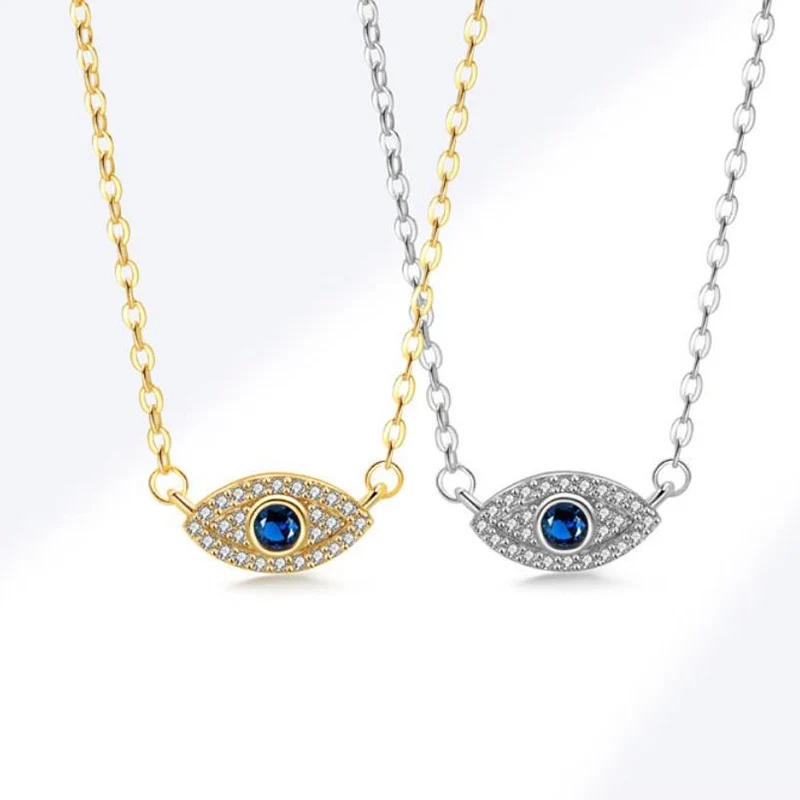 Hot selling Exquisite Zircon Devil's Eye Necklace Women's Light luxury High-end Collarbone Chain Fashion Gift KOFSAC