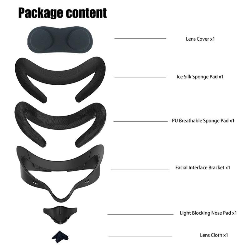 Para oculus meta quest 3s máscara facial 6 em 1 máscara de substituição anti-vazamento ampliar capa facial de substituição para acessórios vr