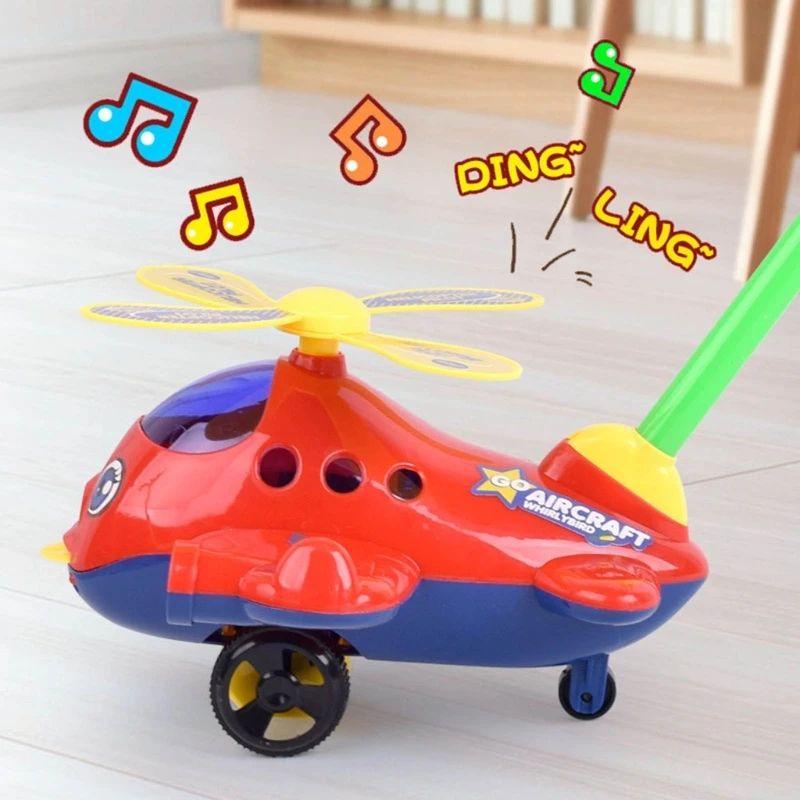 Plastic Airplane Baby Push Walker Toy Toddler Toy with Rolling Propeller & Sound Learning Walking for Boys & Girls Colour Random