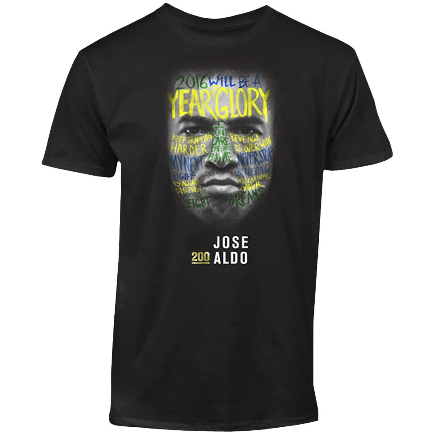 Camiseta con pintura de guerra con retrato de Jose Aldo de lucha con jaula octogonal. Camiseta de algodón de verano de manga corta con cuello redondo para hombre nueva S-3XL