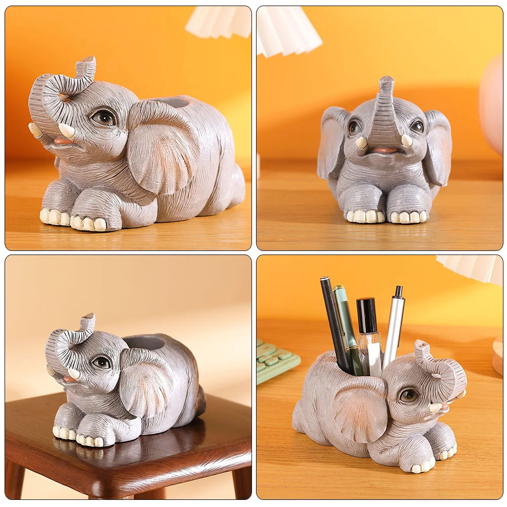 

Ideal Gift Elephant Pen Pencil Holder Cute Desk Organizer for Home Office School Supplies Elephant Decor Pen Holders
