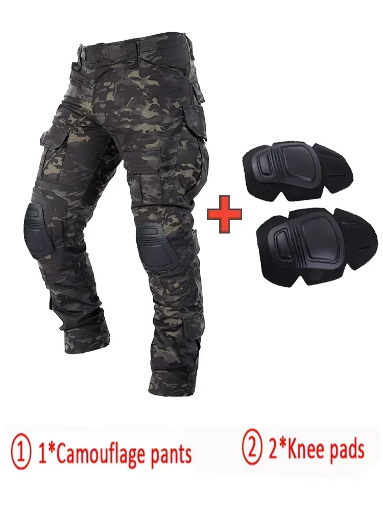 Men Paintball Clothing Uniform Tactical Multicam Camouflage Hunting Shirts Pants Elbow/Knee Pads Suits