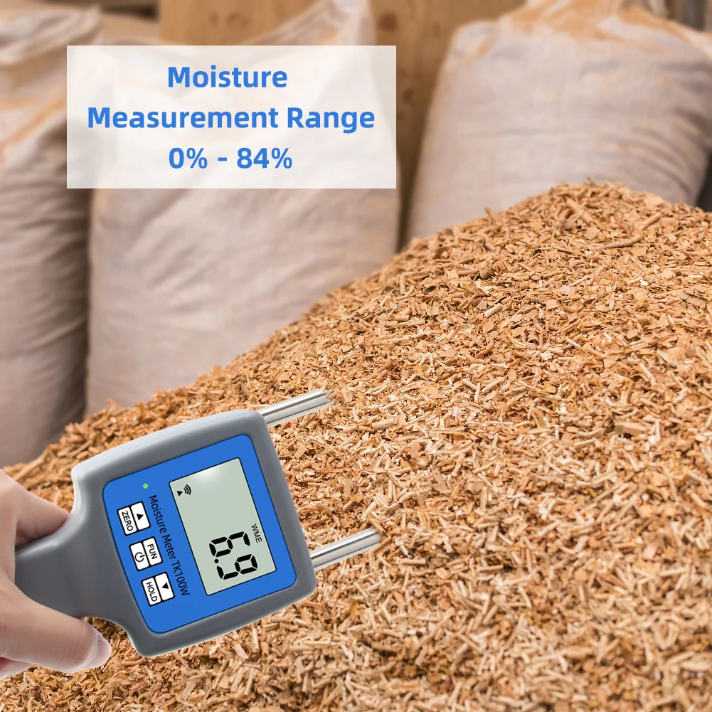 TK100W Ad alta precisione Professionale Segatura di Legno In Polvere di Fieno Bale Peat Misuratore di Umidità Igrometro