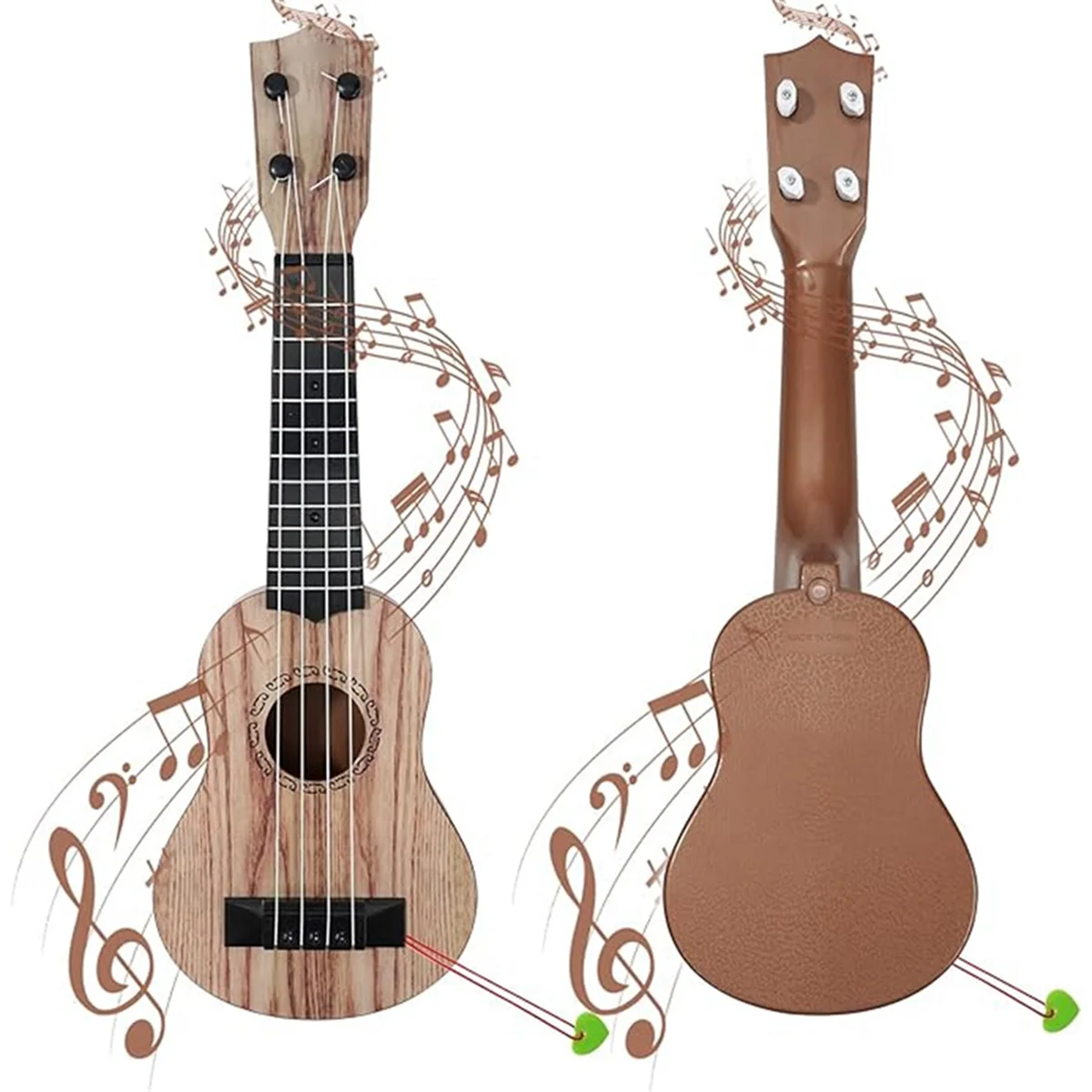 17In Bambini Ukulele Chitarra 4 Corde Mini Chitarra Bambini Strumenti Musicali Giocattoli con Plettri per Bambini Piccoli Ragazzi