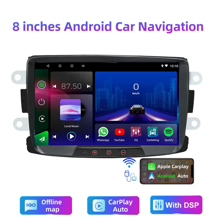 HD IPS Car Radio for Dacia Sandero Duster Renault Captur Lada Xray 2 Logan 2 Navigation GPS Wifi Multimedia Android  Player