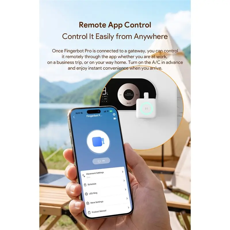 [NEWA64Z!】 App Controlled Bluetooth Robot Switch Smart Button Pusher No-Wire Smart Switch With Timer& Touch Functionality