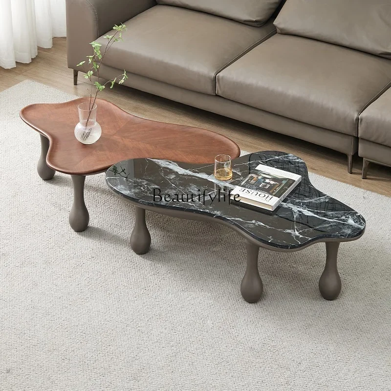 Modern simple microcrystalline stone coffee table household designer creative net special-shaped coffee table