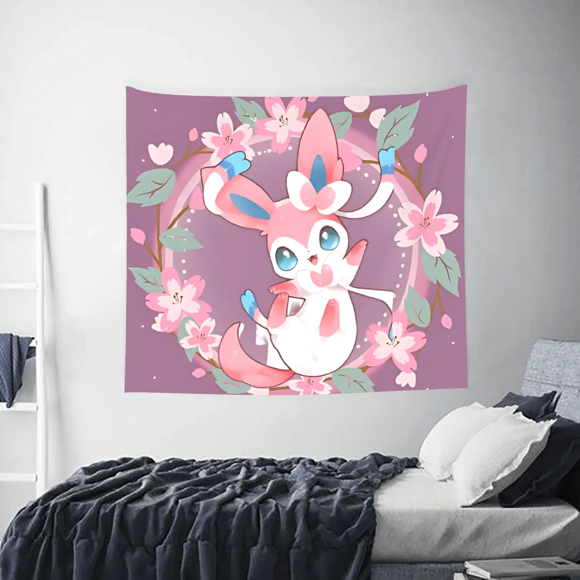 Pokemon Eevee Eeveelution Customized Cutecore Tapestry Sylveon Wall Hanging Blanket Tapestry Home Decor Items Wall Decorations