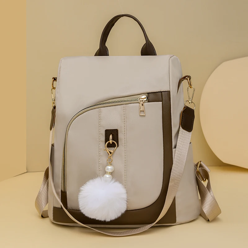 Mochilas con asa de hilo de coser, compartimento Interior de gran capacidad, gran oferta, bolsas para mujer, mochilas de nailon con cremallera blanda, 2024