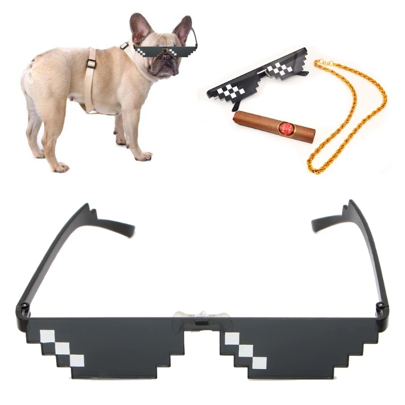 Sunglasses Trick Toy Thug Life Glasses Deal with It Glasses Pixel Black  Sunglasses Cool Jokes Funny Toys